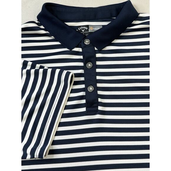 Callaway Opti-dry Stripe Golf Polo Size Men’s Large Blue/white Striped Sports - Picture 1 of 9